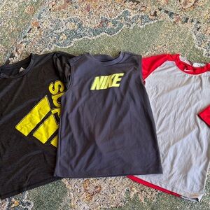 NIKE ADIDAS BOYS BUNDLE OF 3 SHIRTS IN SZ MED (8-10)…GENTLY WORN…NICE!
